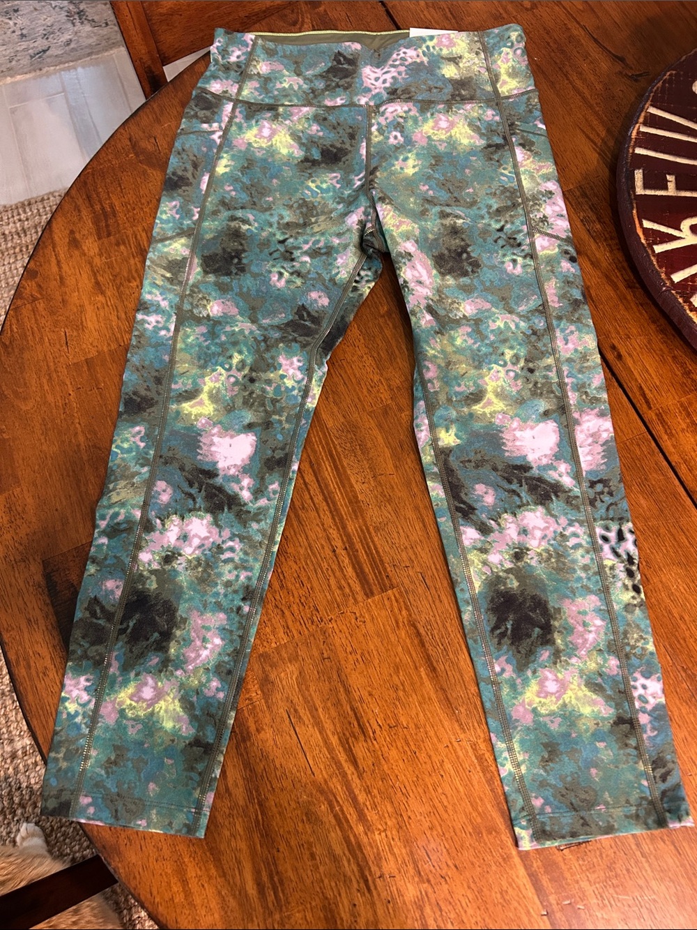 Calvin Klein Performance Teal Multi High-Waist 7/8 Leggings - Picture 4 of 4